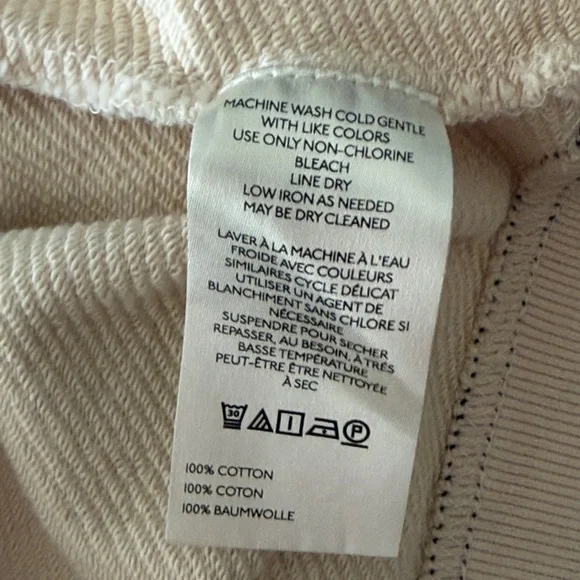 Pilcro sz M Cream Textured cotton Top appliqué star details in navy arm bands - Picture 7 of 8